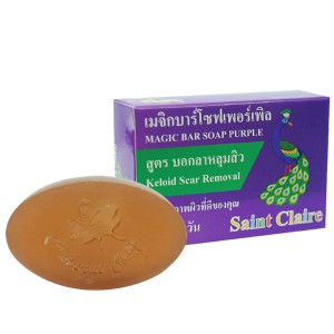 สบู่ก้อนน้ำผึ้งสีม่วง saint claire สูตร บอกลาหลุมสิว 65 กรัม