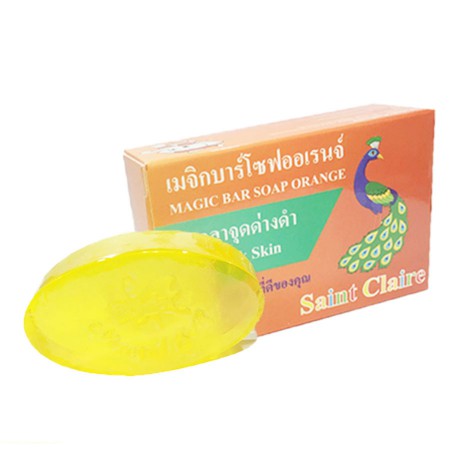  สบู่ก้อนน้ำผึ้งสีส้ม saint claire สูตรบอกลาจุดด่างดำ 65 กรัม